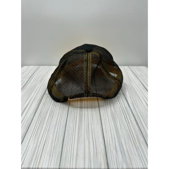 Caterpillar CAT Men's Black and Yellow Mesh Snapback Hat Adjustable Hat - Picture 2 of 5